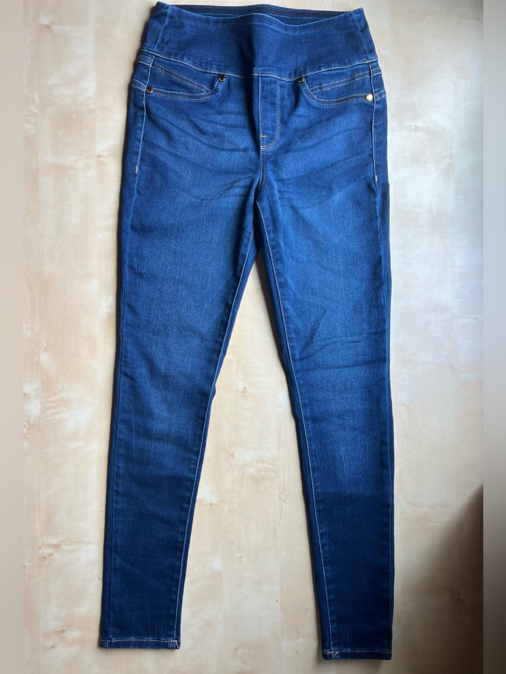 Seven7 Women's Tummy Toner Skinny Jeans in Deep Blue Wash